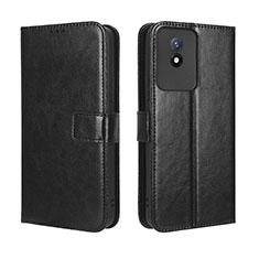 Coque Portefeuille Livre Cuir Etui Clapet BY5 pour Vivo Y02A Noir