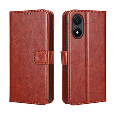 Coque Portefeuille Livre Cuir Etui Clapet BY5 pour Vivo Y02S Marron