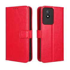 Coque Portefeuille Livre Cuir Etui Clapet BY5 pour Vivo Y11 (2023) Rouge