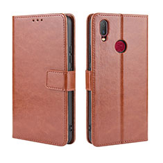 Coque Portefeuille Livre Cuir Etui Clapet BY5 pour Vivo Y12 Marron