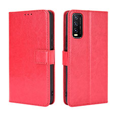 Coque Portefeuille Livre Cuir Etui Clapet BY5 pour Vivo Y12G Rouge