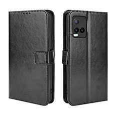 Coque Portefeuille Livre Cuir Etui Clapet BY5 pour Vivo Y21 Noir