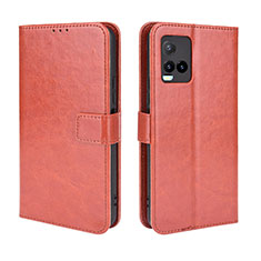 Coque Portefeuille Livre Cuir Etui Clapet BY5 pour Vivo Y21t Marron