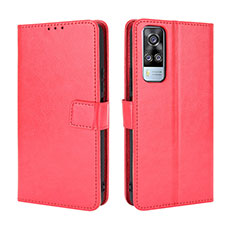 Coque Portefeuille Livre Cuir Etui Clapet BY5 pour Vivo Y31 (2021) Rouge