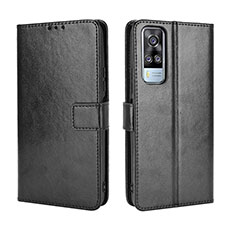 Coque Portefeuille Livre Cuir Etui Clapet BY5 pour Vivo Y51A Noir