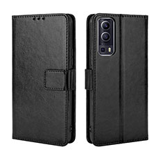 Coque Portefeuille Livre Cuir Etui Clapet BY5 pour Vivo Y52 5G Noir