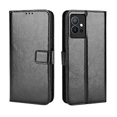 Coque Portefeuille Livre Cuir Etui Clapet BY5 pour Vivo Y52t 5G Noir