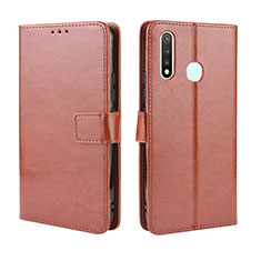 Coque Portefeuille Livre Cuir Etui Clapet BY5 pour Vivo Y5s Marron