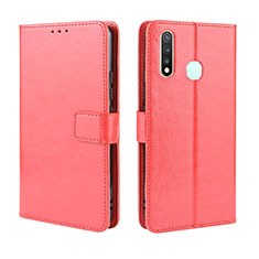 Coque Portefeuille Livre Cuir Etui Clapet BY5 pour Vivo Y5s Rouge