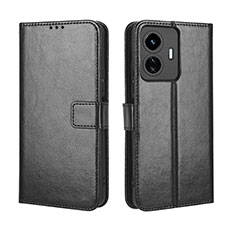 Coque Portefeuille Livre Cuir Etui Clapet BY5 pour Vivo Y77e 5G Noir