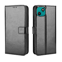 Coque Portefeuille Livre Cuir Etui Clapet BY5 pour Wiko T10 Noir