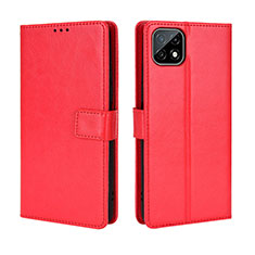 Coque Portefeuille Livre Cuir Etui Clapet BY5 pour Wiko T3 Rouge