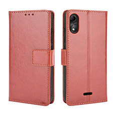 Coque Portefeuille Livre Cuir Etui Clapet BY5 pour Wiko Y51 Marron