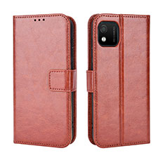 Coque Portefeuille Livre Cuir Etui Clapet BY5 pour Wiko Y52 Marron