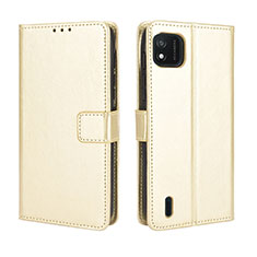 Coque Portefeuille Livre Cuir Etui Clapet BY5 pour Wiko Y62 Or