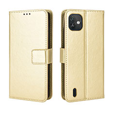 Coque Portefeuille Livre Cuir Etui Clapet BY5 pour Wiko Y82 Or