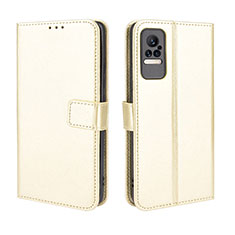 Coque Portefeuille Livre Cuir Etui Clapet BY5 pour Xiaomi Civi 5G Or