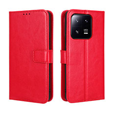 Coque Portefeuille Livre Cuir Etui Clapet BY5 pour Xiaomi Mi 13 5G Rouge