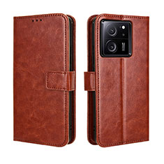 Coque Portefeuille Livre Cuir Etui Clapet BY5 pour Xiaomi Mi 13T 5G Marron