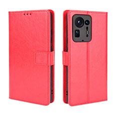 Coque Portefeuille Livre Cuir Etui Clapet BY5 pour Xiaomi Mi Mix 4 5G Rouge