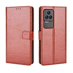 Coque Portefeuille Livre Cuir Etui Clapet BY5 pour Xiaomi Poco F4 5G Marron