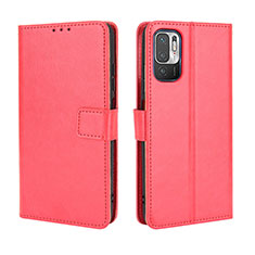 Coque Portefeuille Livre Cuir Etui Clapet BY5 pour Xiaomi POCO M3 Pro 5G Rouge