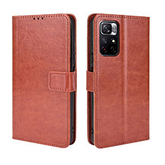 Coque Portefeuille Livre Cuir Etui Clapet BY5 pour Xiaomi Poco M4 Pro 5G Marron