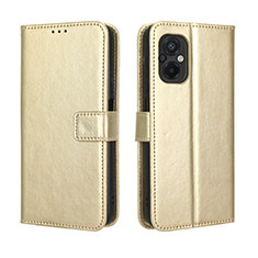 Coque Portefeuille Livre Cuir Etui Clapet BY5 pour Xiaomi Poco M5 4G Or