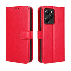 Coque Portefeuille Livre Cuir Etui Clapet BY5 pour Xiaomi Poco X5 Pro 5G Rouge