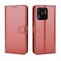 Coque Portefeuille Livre Cuir Etui Clapet BY5 pour Xiaomi Redmi 10C 4G Marron