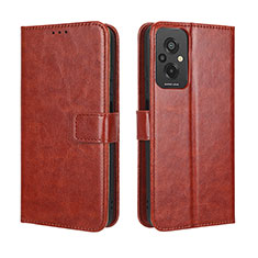 Coque Portefeuille Livre Cuir Etui Clapet BY5 pour Xiaomi Redmi 11 Prime 4G Marron