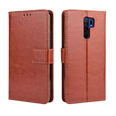 Coque Portefeuille Livre Cuir Etui Clapet BY5 pour Xiaomi Redmi 9 Marron