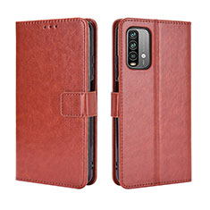 Coque Portefeuille Livre Cuir Etui Clapet BY5 pour Xiaomi Redmi 9T 4G Marron