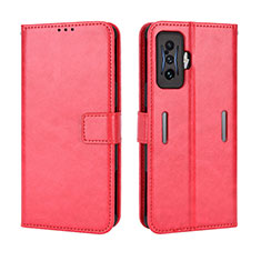 Coque Portefeuille Livre Cuir Etui Clapet BY5 pour Xiaomi Redmi K50 Gaming 5G Rouge