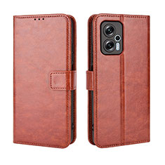 Coque Portefeuille Livre Cuir Etui Clapet BY5 pour Xiaomi Redmi K50i 5G Marron