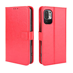 Coque Portefeuille Livre Cuir Etui Clapet BY5 pour Xiaomi Redmi Note 10 JE 5G Rouge