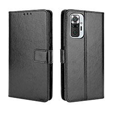 Coque Portefeuille Livre Cuir Etui Clapet BY5 pour Xiaomi Redmi Note 10 Pro 4G Noir