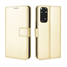 Coque Portefeuille Livre Cuir Etui Clapet BY5 pour Xiaomi Redmi Note 11 4G (2022) Or