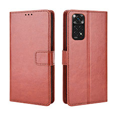 Coque Portefeuille Livre Cuir Etui Clapet BY5 pour Xiaomi Redmi Note 11S 4G Marron