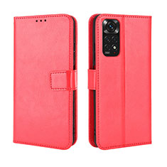 Coque Portefeuille Livre Cuir Etui Clapet BY5 pour Xiaomi Redmi Note 11S 4G Rouge