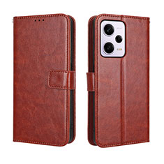 Coque Portefeuille Livre Cuir Etui Clapet BY5 pour Xiaomi Redmi Note 12 Explorer Marron