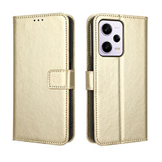 Coque Portefeuille Livre Cuir Etui Clapet BY5 pour Xiaomi Redmi Note 12 Explorer Or