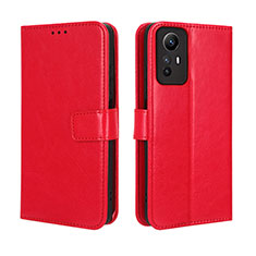 Coque Portefeuille Livre Cuir Etui Clapet BY5 pour Xiaomi Redmi Note 12S Rouge