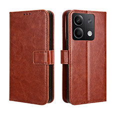 Coque Portefeuille Livre Cuir Etui Clapet BY5 pour Xiaomi Redmi Note 13 5G Marron