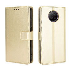 Coque Portefeuille Livre Cuir Etui Clapet BY5 pour Xiaomi Redmi Note 9 5G Or