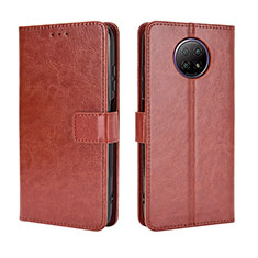 Coque Portefeuille Livre Cuir Etui Clapet BY5 pour Xiaomi Redmi Note 9T 5G Marron