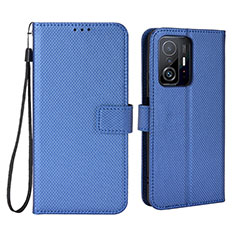 Coque Portefeuille Livre Cuir Etui Clapet BY6 pour Xiaomi Mi 11T Pro 5G Bleu