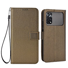 Coque Portefeuille Livre Cuir Etui Clapet BY6 pour Xiaomi Poco M4 Pro 4G Marron