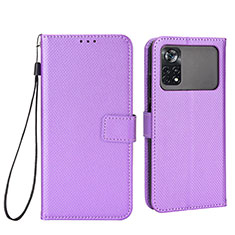 Coque Portefeuille Livre Cuir Etui Clapet BY6 pour Xiaomi Poco M4 Pro 4G Violet