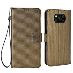 Coque Portefeuille Livre Cuir Etui Clapet BY6 pour Xiaomi Poco X3 Marron